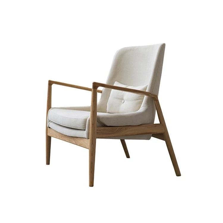 アッシュ材のモダンチェア|綿麻ファブリックの快適リビング用ソファチェア|おしゃれなインテリアに最適 hmr-4775