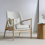 アッシュ材のモダンチェア|綿麻ファブリックの快適リビング用ソファチェア|おしゃれなインテリアに最適 hmr-4775