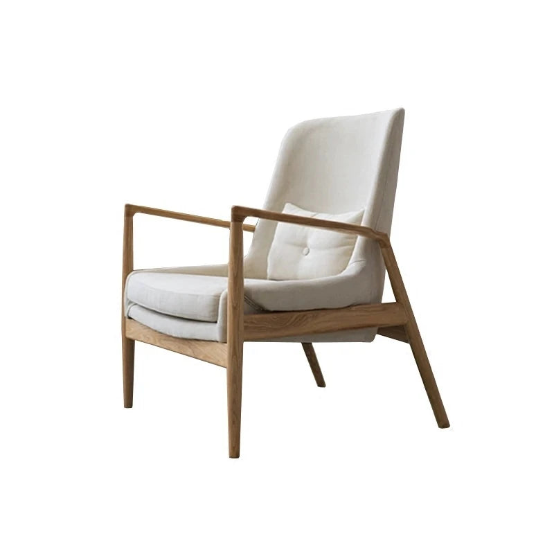 アッシュ材のモダンチェア|綿麻ファブリックの快適リビング用ソファチェア|おしゃれなインテリアに最適 hmr-4775