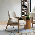 アッシュ材のモダンチェア|綿麻ファブリックの快適リビング用ソファチェア|おしゃれなインテリアに最適 hmr-4775