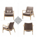 アッシュ材のモダンチェア|綿麻ファブリックの快適リビング用ソファチェア|おしゃれなインテリアに最適 hmr-4775