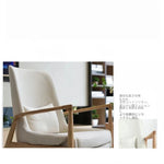 アッシュ材のモダンチェア|綿麻ファブリックの快適リビング用ソファチェア|おしゃれなインテリアに最適 hmr-4775