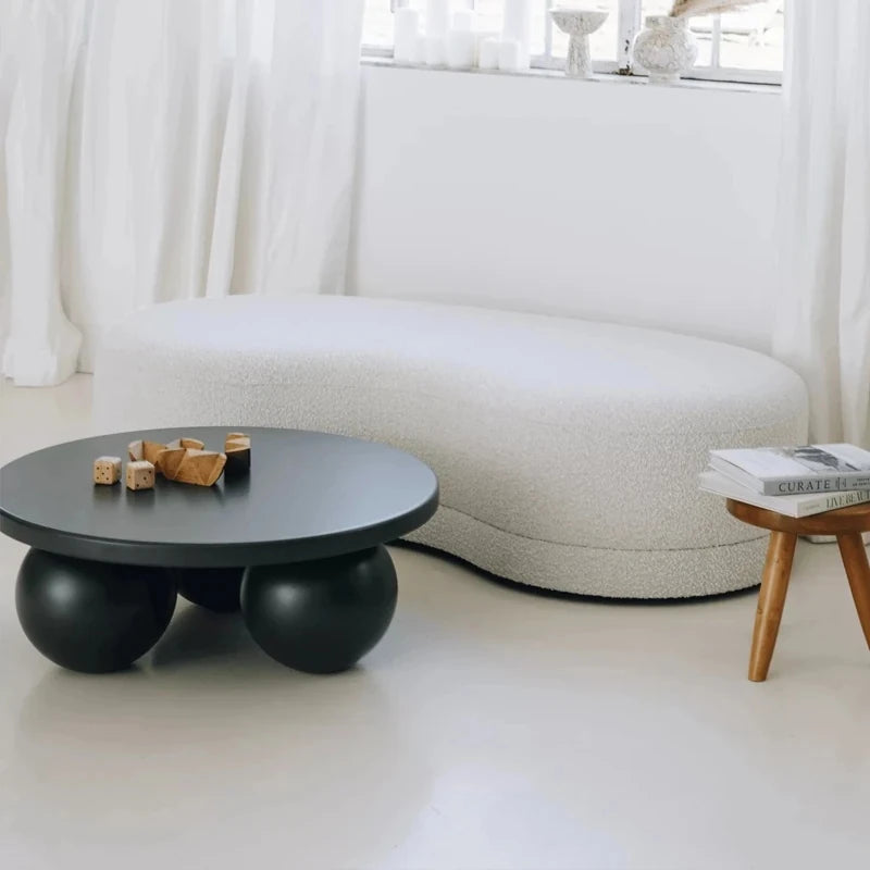 スタイリッシュなセンターテーブル|多層板アッシュ材使用|モダンなリビングデザインに最適な丸型テーブル hmr-4776