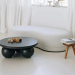 スタイリッシュなセンターテーブル|多層板アッシュ材使用|モダンなリビングデザインに最適な丸型テーブル hmr-4776