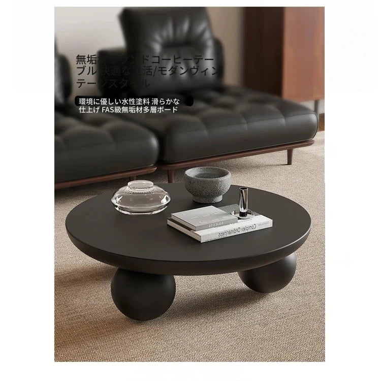 スタイリッシュなセンターテーブル|多層板アッシュ材使用|モダンなリビングデザインに最適な丸型テーブル hmr-4776