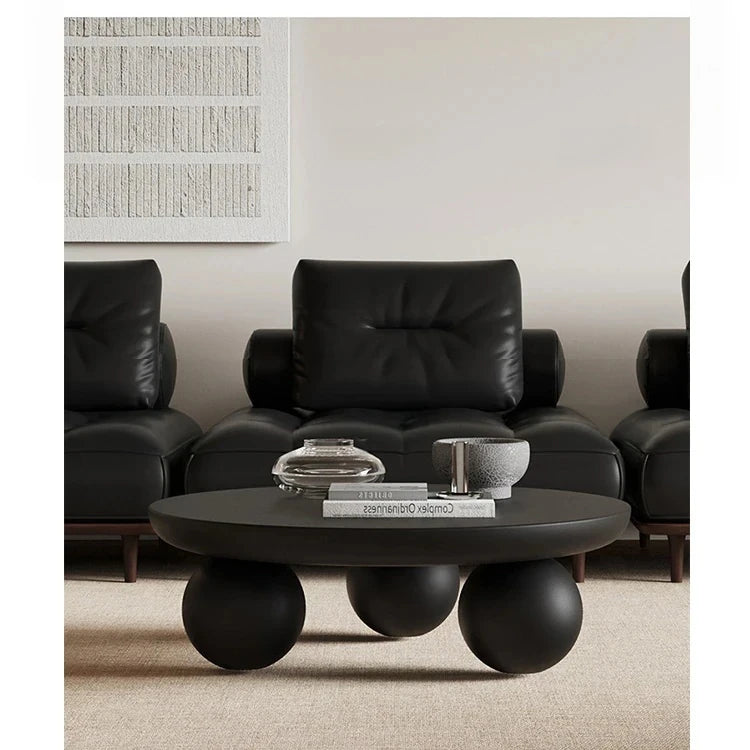 スタイリッシュなセンターテーブル|多層板アッシュ材使用|モダンなリビングデザインに最適な丸型テーブル hmr-4776