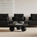 スタイリッシュなセンターテーブル|多層板アッシュ材使用|モダンなリビングデザインに最適な丸型テーブル hmr-4776