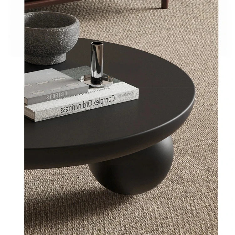 スタイリッシュなセンターテーブル|多層板アッシュ材使用|モダンなリビングデザインに最適な丸型テーブル hmr-4776