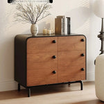 アッシュ材の多層板キャビネット - おしゃれで機能的な収納家具、インテリアに最適! hmr-4777