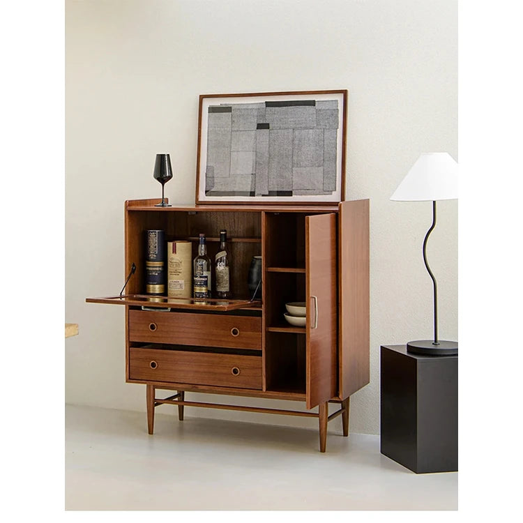 アッシュ材とステンレスのモダンキャビネット|ガラス扉付き|収納力抜群のスタイリッシュデザイン hmr-4779