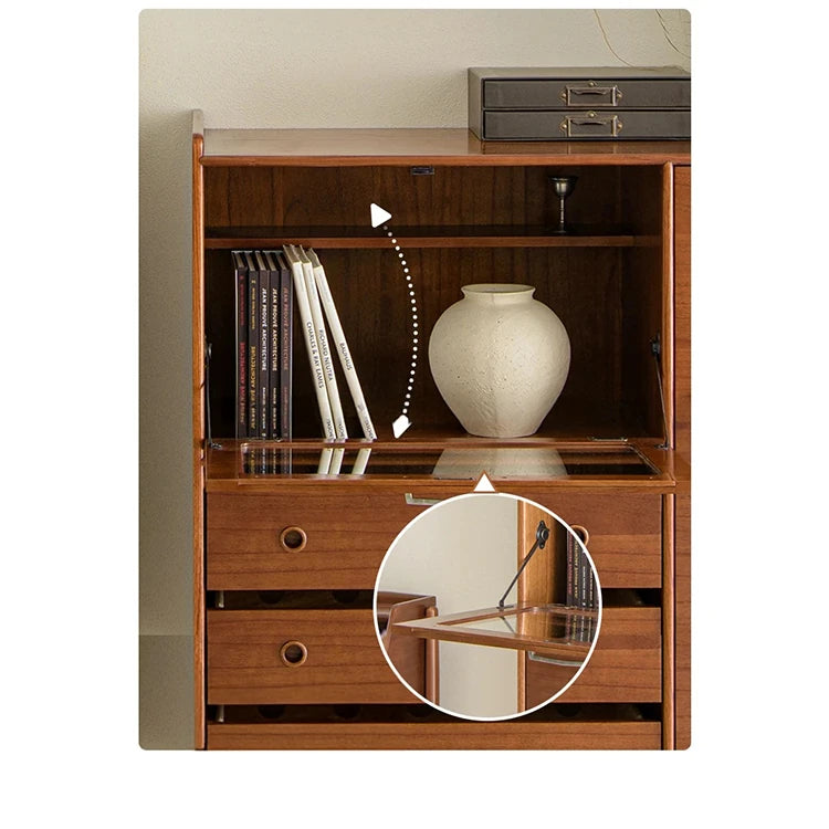 アッシュ材とステンレスのモダンキャビネット|ガラス扉付き|収納力抜群のスタイリッシュデザイン hmr-4779