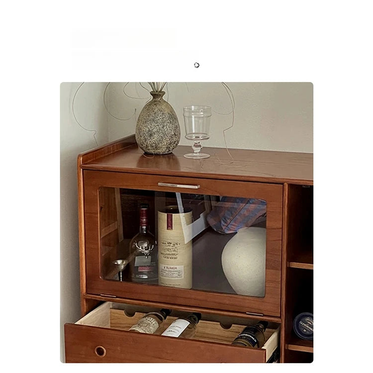 アッシュ材とステンレスのモダンキャビネット|ガラス扉付き|収納力抜群のスタイリッシュデザイン hmr-4779