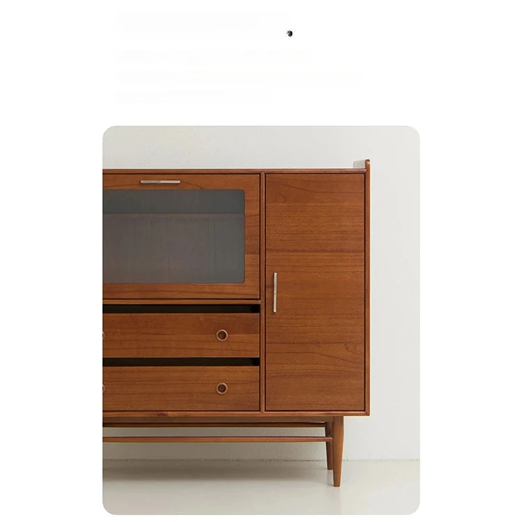 アッシュ材とステンレスのモダンキャビネット|ガラス扉付き|収納力抜群のスタイリッシュデザイン hmr-4779