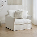 【快適な座り心地】綿麻ダウンシリコンフィル使用のモダンチェア|パイン素材のナチュラルデザイン hmr-4780