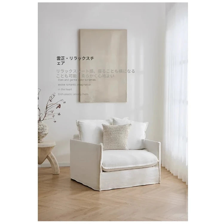 【快適な座り心地】綿麻ダウンシリコンフィル使用のモダンチェア|パイン素材のナチュラルデザイン hmr-4780