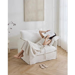 【快適な座り心地】綿麻ダウンシリコンフィル使用のモダンチェア|パイン素材のナチュラルデザイン hmr-4780