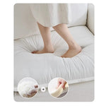 【快適な座り心地】綿麻ダウンシリコンフィル使用のモダンチェア|パイン素材のナチュラルデザイン hmr-4780