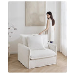 【快適な座り心地】綿麻ダウンシリコンフィル使用のモダンチェア|パイン素材のナチュラルデザイン hmr-4780