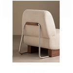 シンプルでおしゃれなアッシュ材とステンレス製の綿麻チェア - モダンなインテリアにぴったり! hmr-4782