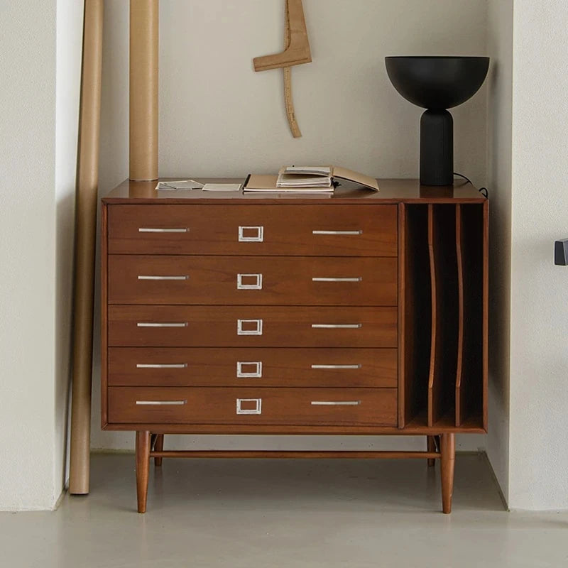 スタイリッシュな多層板とステンレス製キャビネット - 収納力抜群のモダンデザイン家具 hmr-4788