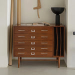 スタイリッシュな多層板とステンレス製キャビネット - 収納力抜群のモダンデザイン家具 hmr-4788