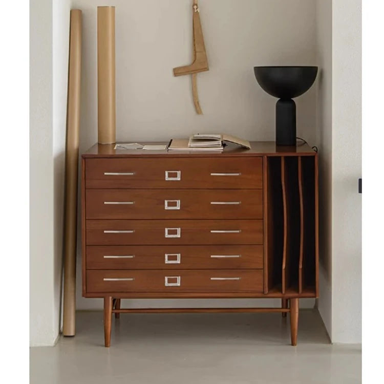 スタイリッシュな多層板とステンレス製キャビネット - 収納力抜群のモダンデザイン家具 hmr-4788