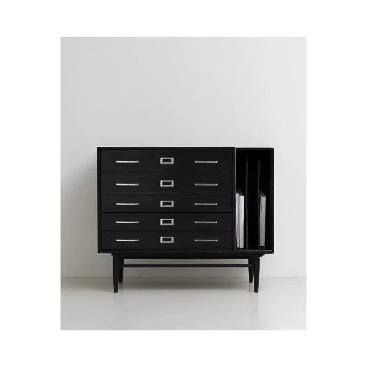 スタイリッシュな多層板とステンレス製キャビネット - 収納力抜群のモダンデザイン家具 hmr-4788