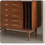 スタイリッシュな多層板とステンレス製キャビネット - 収納力抜群のモダンデザイン家具 hmr-4788