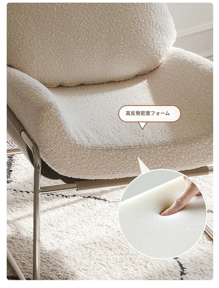 モダン合成皮革チェア|ステンレスフレーム&コーデュロイデザインのリラックスチェア hmr-4795