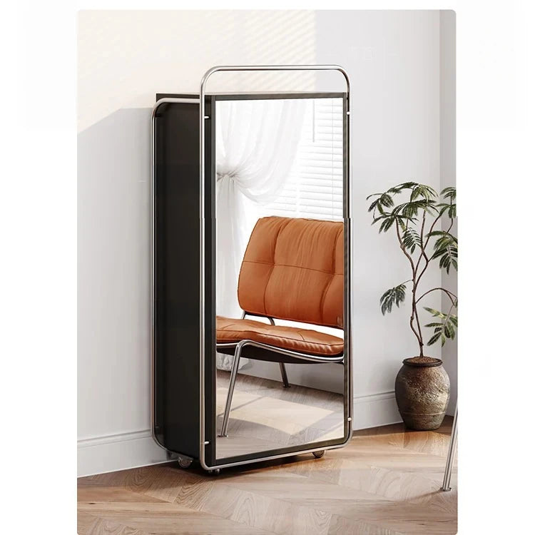 アッシュ材とガラスのスタイリッシュキャビネット - モダンなステンレスフレーム付き収納家具 hmr-4800