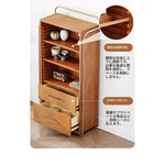 アッシュ材とガラスのスタイリッシュキャビネット - モダンなステンレスフレーム付き収納家具 hmr-4800