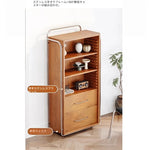 アッシュ材とガラスのスタイリッシュキャビネット - モダンなステンレスフレーム付き収納家具 hmr-4800