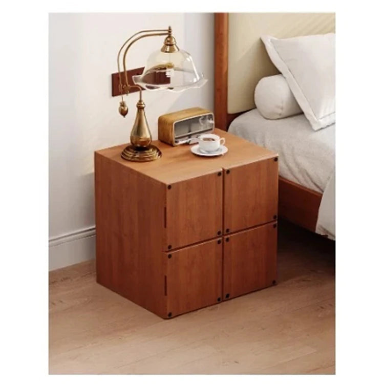 アッシュ材のナイトテーブル - モダンでシンプルなデザイン、収納力抜群のインテリア家具 hmr-4803