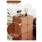 アッシュ材のナイトテーブル - モダンでシンプルなデザイン、収納力抜群のインテリア家具 hmr-4803