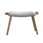 アッシュ材と綿麻のスツール - シンプルでスタイリッシュなインテリアアイテム hmr-4804