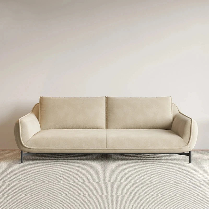 エアレザー製・パインフレームのシンプルモダンソファー - ステンレス脚でスタイリッシュなリビング空間を演出! hmr-4810