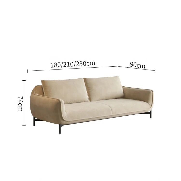 エアレザー製・パインフレームのシンプルモダンソファー - ステンレス脚でスタイリッシュなリビング空間を演出! hmr-4810