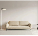 エアレザー製・パインフレームのシンプルモダンソファー - ステンレス脚でスタイリッシュなリビング空間を演出! hmr-4810