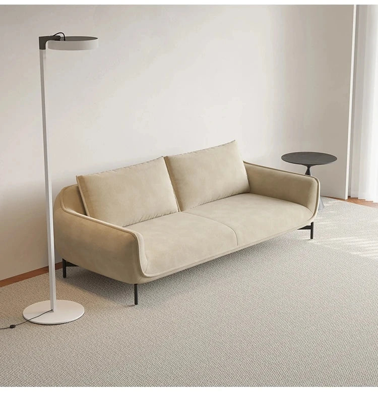 エアレザー製・パインフレームのシンプルモダンソファー - ステンレス脚でスタイリッシュなリビング空間を演出! hmr-4810