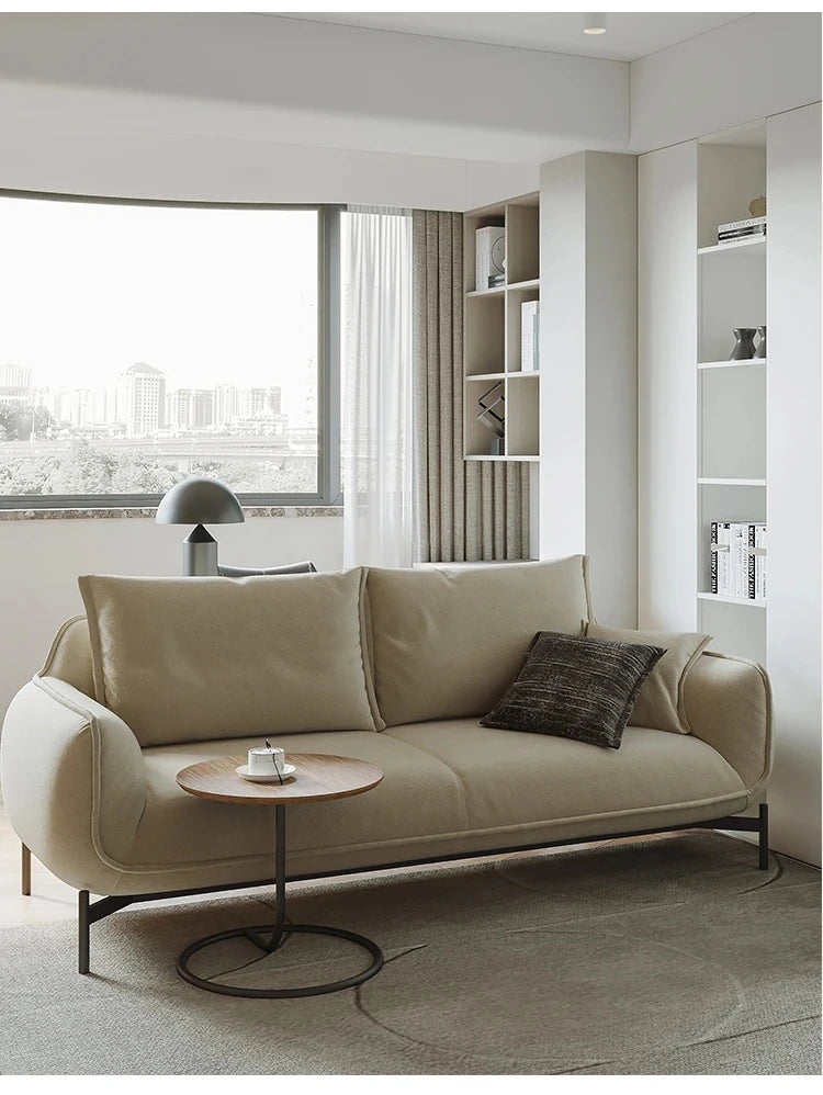 エアレザー製・パインフレームのシンプルモダンソファー - ステンレス脚でスタイリッシュなリビング空間を演出! hmr-4810