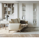 エアレザー製・パインフレームのシンプルモダンソファー - ステンレス脚でスタイリッシュなリビング空間を演出! hmr-4810