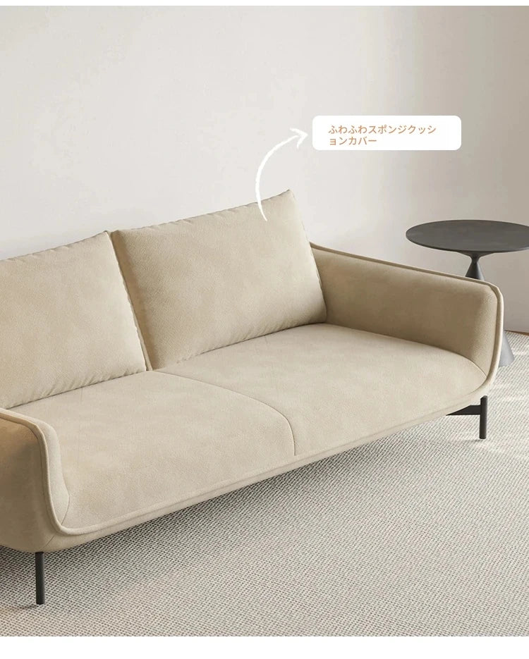 エアレザー製・パインフレームのシンプルモダンソファー - ステンレス脚でスタイリッシュなリビング空間を演出! hmr-4810