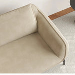 エアレザー製・パインフレームのシンプルモダンソファー - ステンレス脚でスタイリッシュなリビング空間を演出! hmr-4810