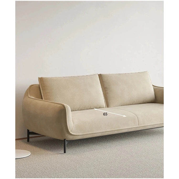 エアレザー製・パインフレームのシンプルモダンソファー - ステンレス脚でスタイリッシュなリビング空間を演出! hmr-4810