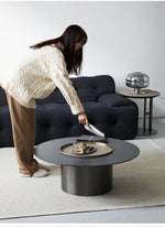 高級感あふれるモダンセンターテーブル|セラミック&合成皮革×ステンレスデザイン hms-4051