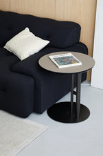 高級感あふれるモダンセンターテーブル|セラミック&合成皮革×ステンレスデザイン hms-4051