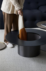 高級感あふれるモダンセンターテーブル|セラミック&合成皮革×ステンレスデザイン hms-4051