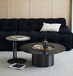 高級感あふれるモダンセンターテーブル|セラミック&合成皮革×ステンレスデザイン hms-4051