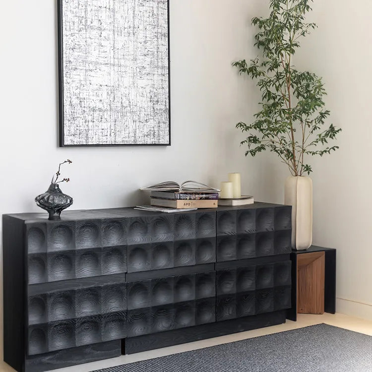 北欧風デザインキャビネット|アッシュ材質感のあるスタイリッシュ収納家具 hms-4052