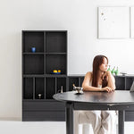 モダンデザインのアッシュ材キャビネット|多功能収納&強化ガラス仕様 hms-4059